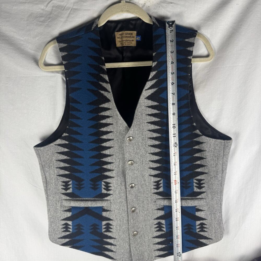 Vintage Pendleton Westernwear Wool Vest Aztec Southwestern Mens 40 Lined USA - Picture 11 of 11